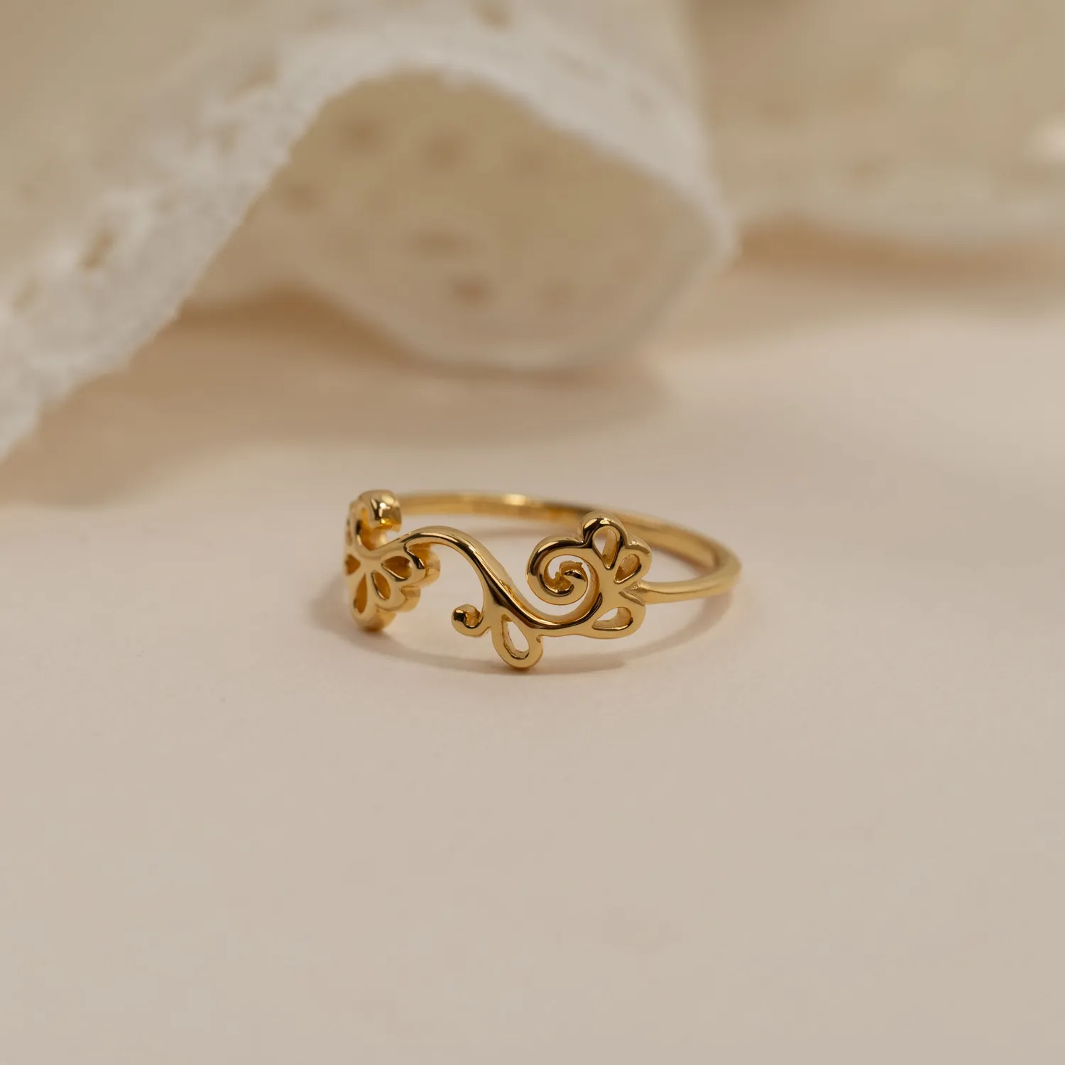 Sisi Copenhagen Solea Golden ring forgyldt sølv