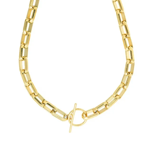 Orelia LUXE Rectangle Link T-Bar halskæde guld chunky