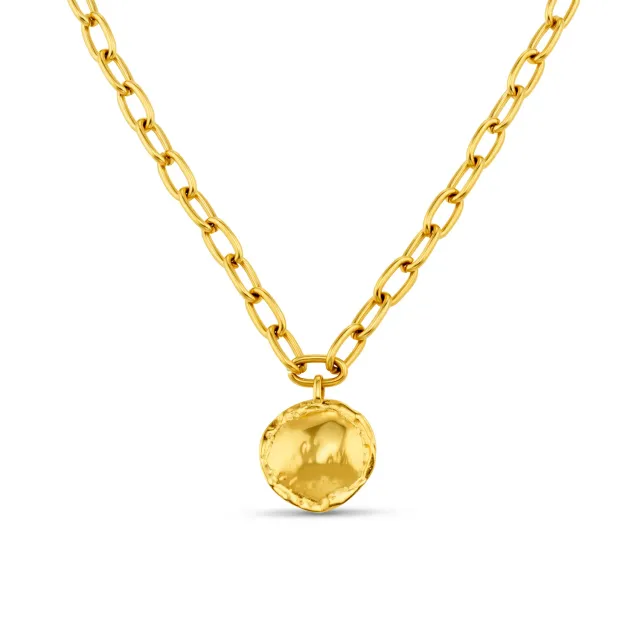 Orelia LUXE Oval Link Molten Coin halskæde forgyldt