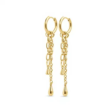 TIMI OF SWEDEN Kate chain hoop øreringe guld 72 mm