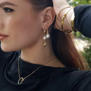 TIMI OF SWEDEN Janni perle øreringe stål 9,5 mm
