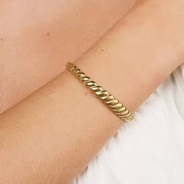 TIMI OF SWEDEN Isabel croissant armbånd forgyldt bangle