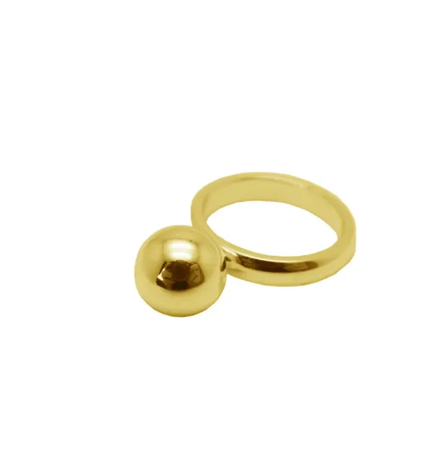 Wos Ms Hill ring guld med kugle str. 16-18
