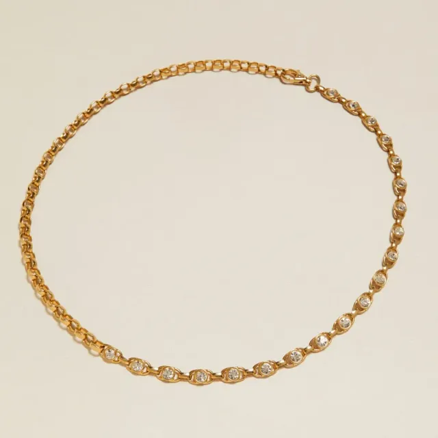 Orelia Vintage Chunky Crystal kædebælte guld