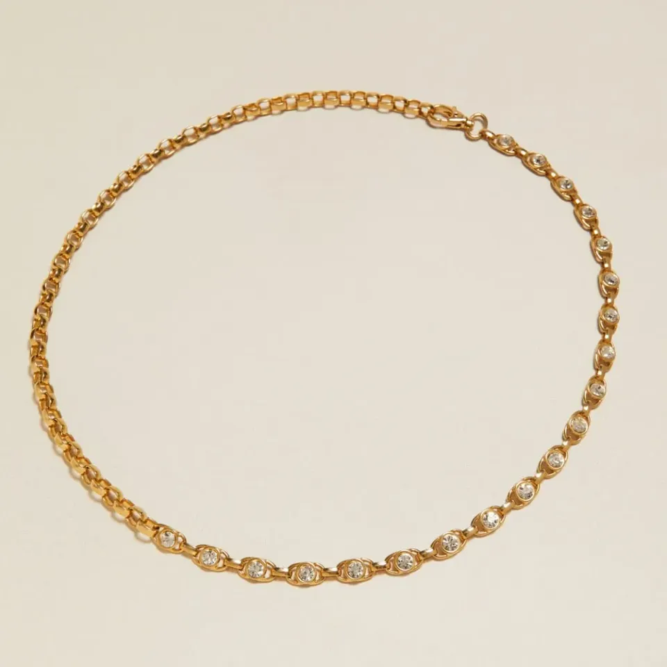 Orelia Vintage Chunky Crystal kædebælte guld