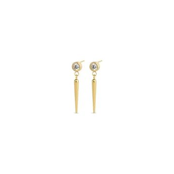 TIMI OF SWEDEN Bim Crystal Spike øreringe guld 22 mm