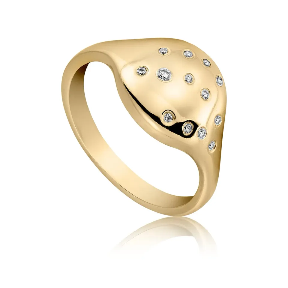 Bykjaergaard Classic ring forgyldt zirkonia str 49-61