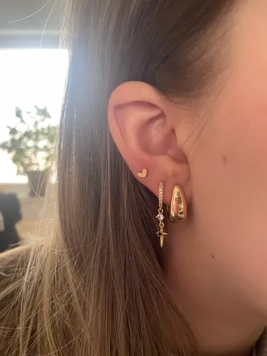 TIMI OF SWEDEN Petite Heart stud øreringe guld 5,2 mm
