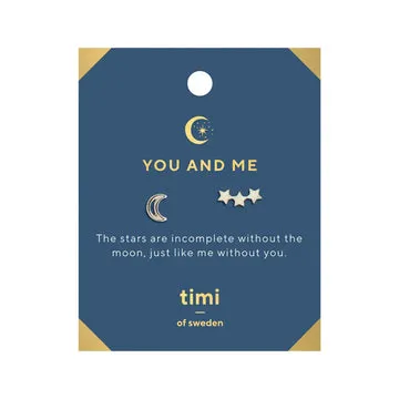 Timi of Sweden You and Me øreringe måne stjerne
