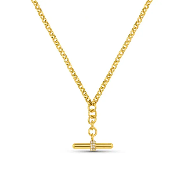 Orelia Luxe Pavé T-Bar Drop halskæde forgyldt