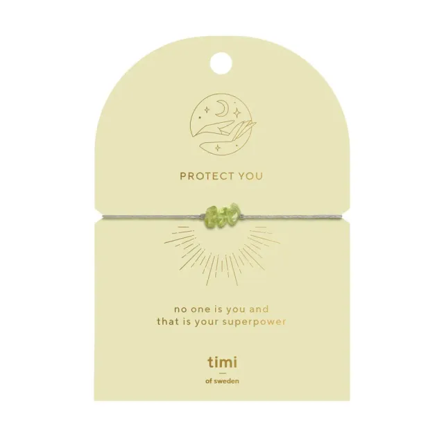 TIMI OF SWEDEN Peridot Chip armbånd forgyldt sten