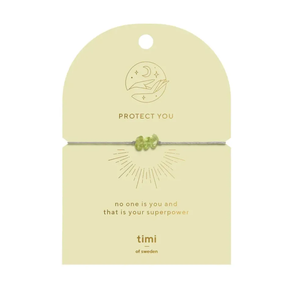 TIMI OF SWEDEN Peridot Chip armbånd forgyldt sten