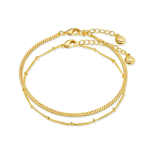 Orelia Satellite Flat Curb armbånd guld duo