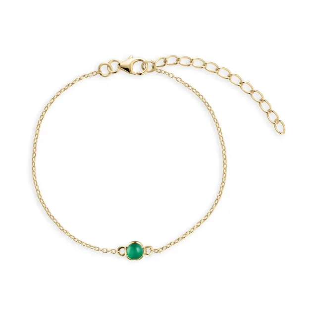 Bykjaergaard Glory armbånd guld med grøn onyx
