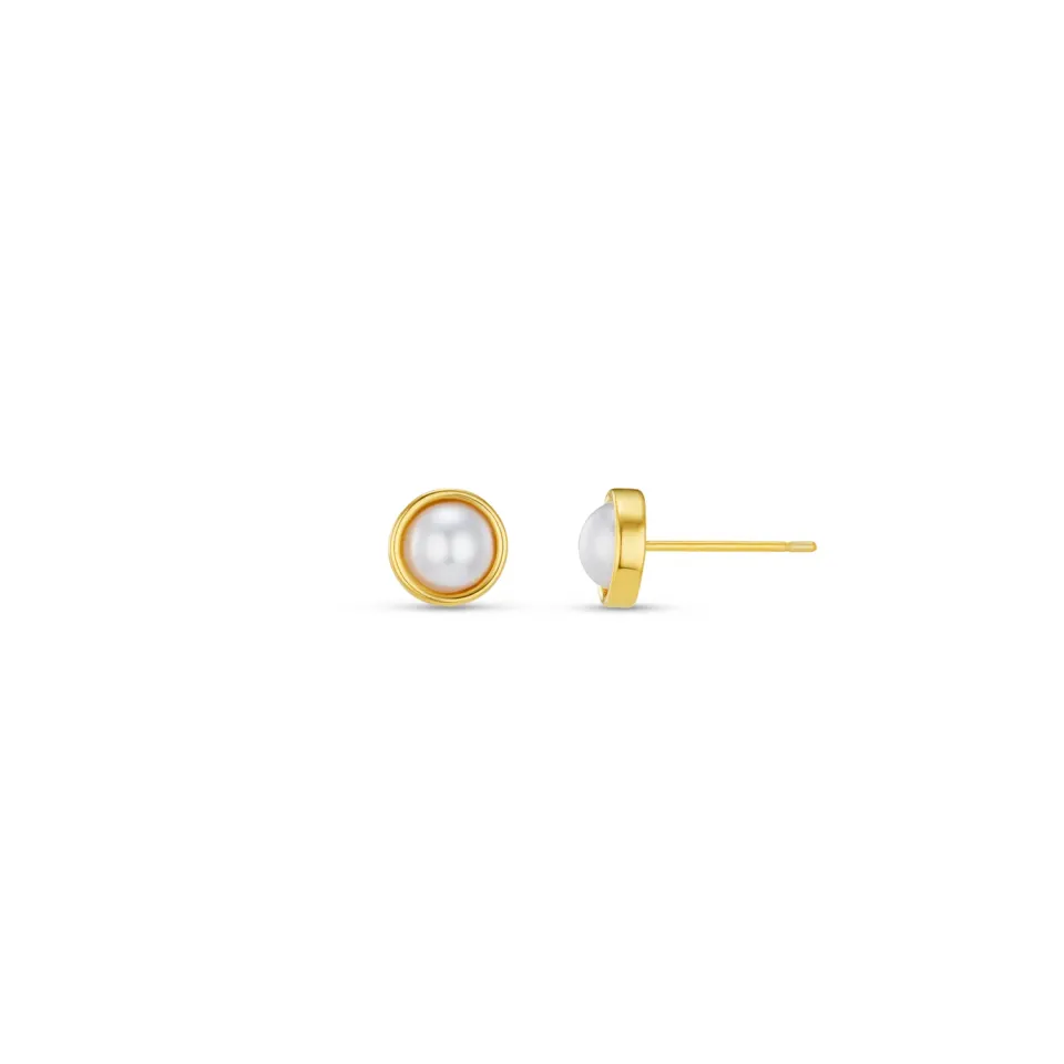 Orelia Pearl Stud øreringe guld perle minimalistisk