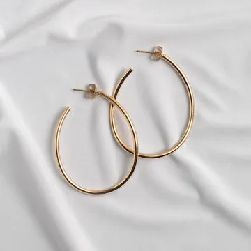 TIMI OF SWEDEN Natalie thin large hoop øreringe 40 mm
