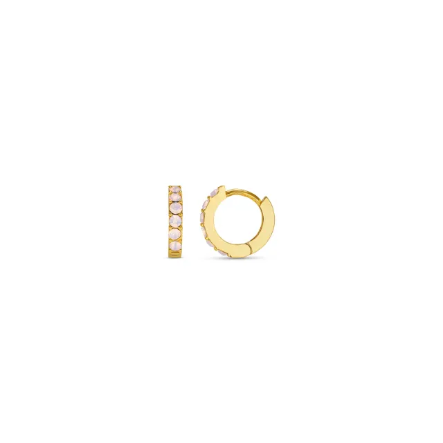 Orelia Rose Water Opal huggie øreringe guld rosa krystal