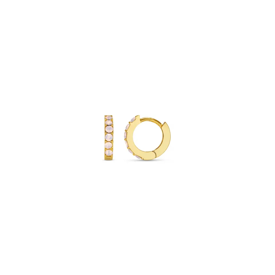 Orelia Rose Water Opal huggie øreringe guld rosa krystal
