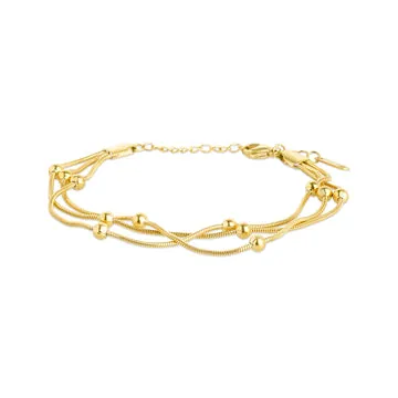 TIMI OF SWEDEN Oda armbånd guld 17+5 cm kugler