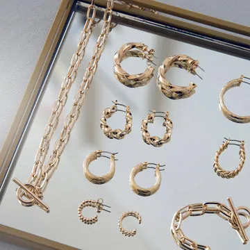 TIMI OF SWEDEN Twisted hoop øreringe forgyldt chunky