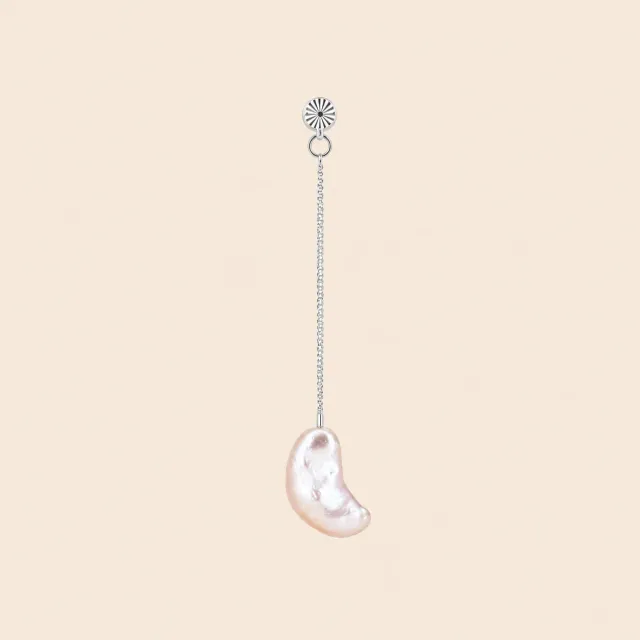 Lulo Jewelry Moon String øreringe sølv med perle