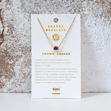 TIMI OF SWEDEN Chakra Crystal halskæde stål