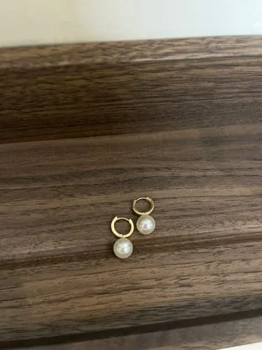 TIMI OF SWEDEN Essie hoop øreringe perle 9 mm guld