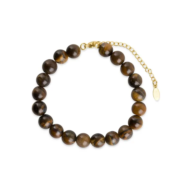 TIMI OF SWEDEN Birgit tigerøje armbånd guld rustfrit stål