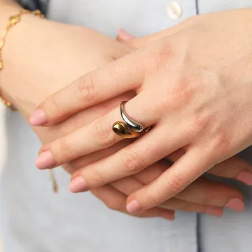 Timi of Sweden Ava ring rustfrit stål tvefarvet