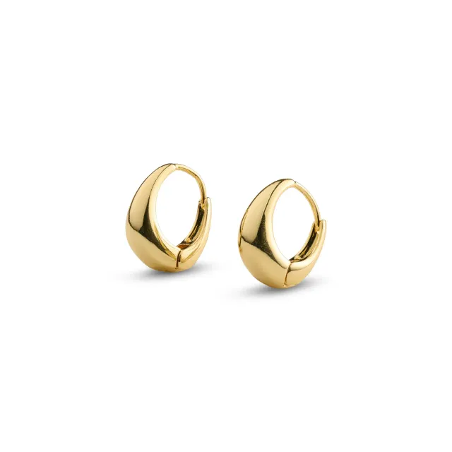 TIMI OF SWEDEN Hedvig hoop øreringe bred 15 mm guld