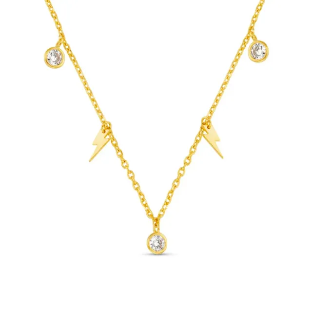 Orelia Crystal Lightning Multi Charm halskæde guld