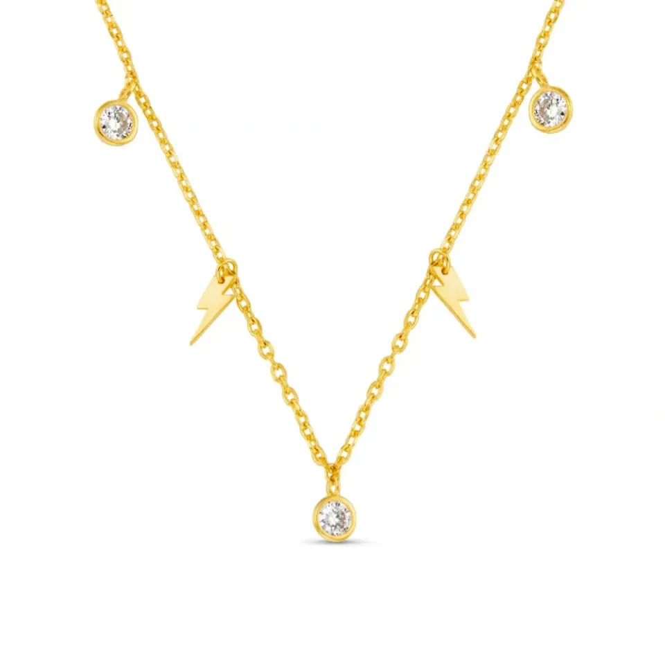 Orelia Crystal Lightning Multi Charm halskæde guld