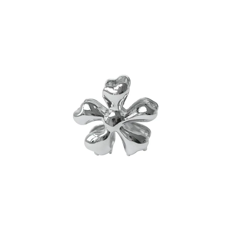 Wos Flower hårclip sølv 5,1 cm