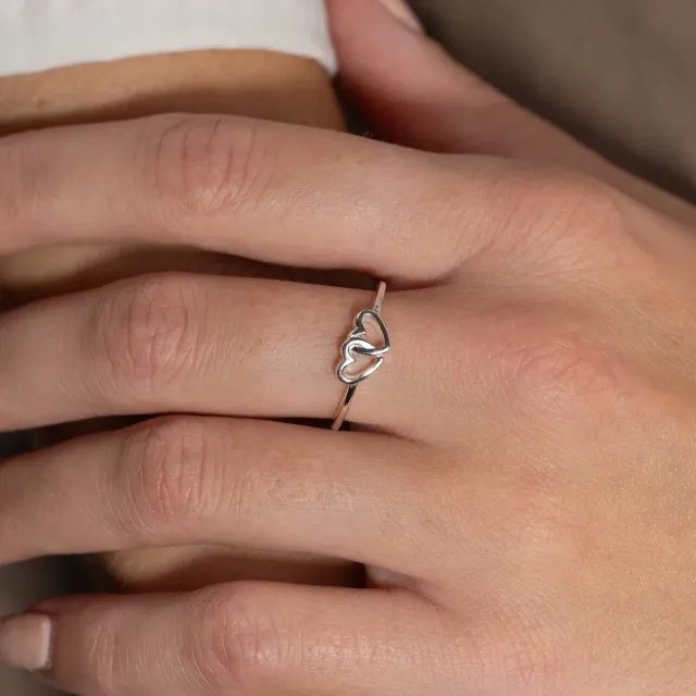 Sisi Copenhagen Adora ring sølv dobbelt hjerte