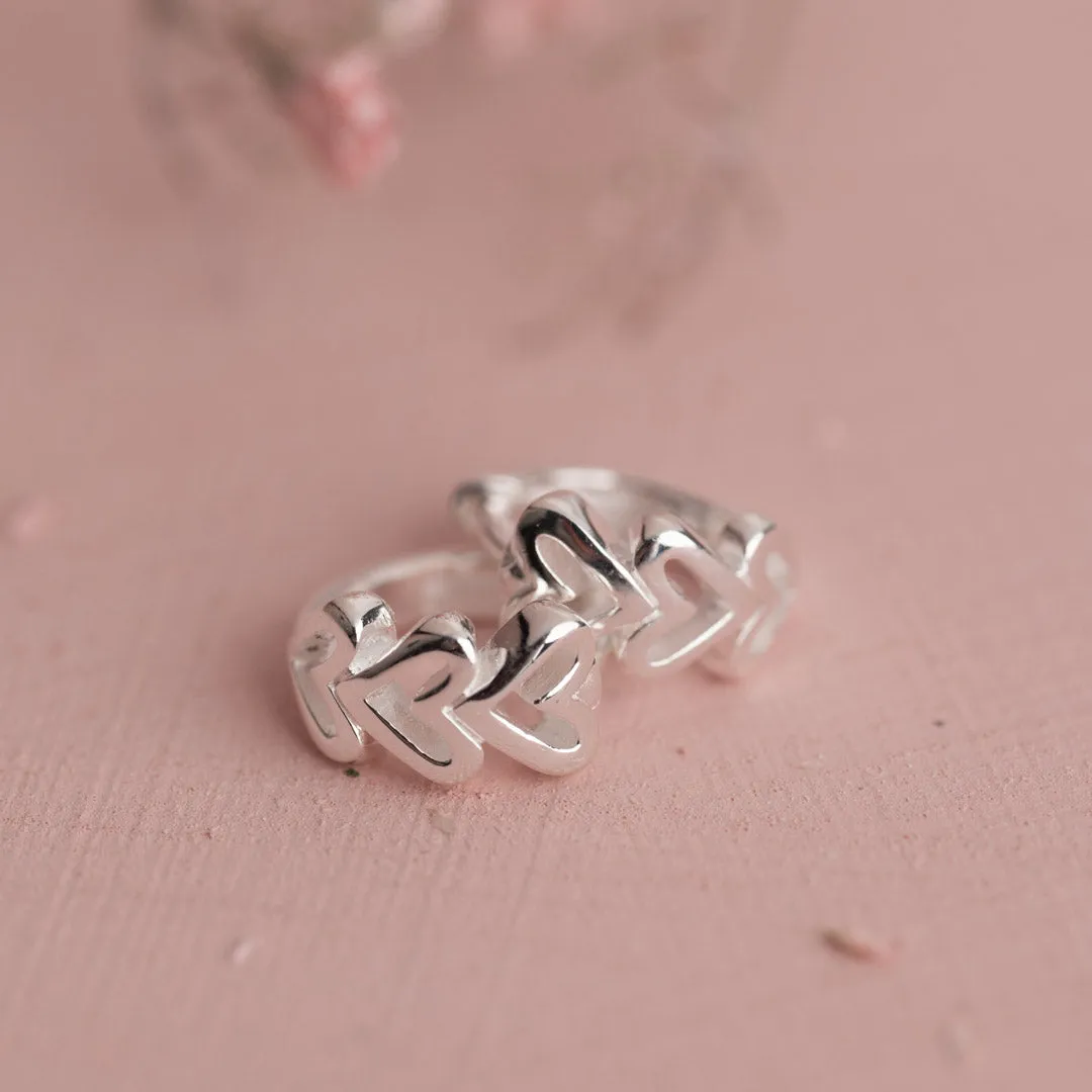 Sisi Copenhagen Amara Silver huggies sølv hjerter 10,5 mm