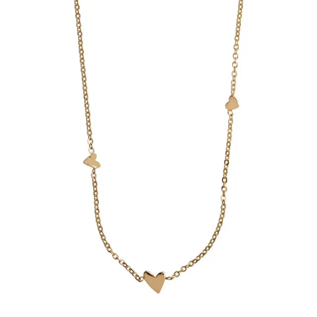 Timi of Sweden Three Small Hearts halskæde forgyldt