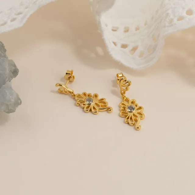 Sisi Copenhagen Solea Blue Topaz Golden Drop øreringe blå topas forgyldt