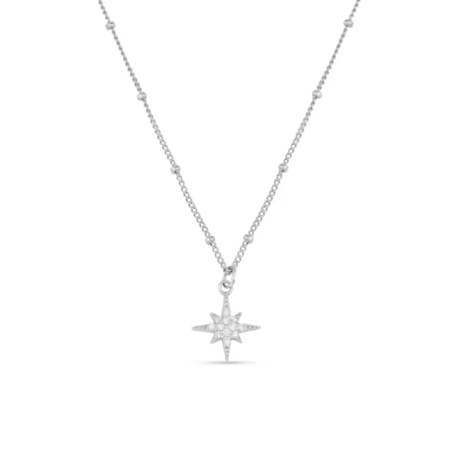 Orelia Pavé Starburst Satellite Chain Necklace halskæde sølv gaveæske