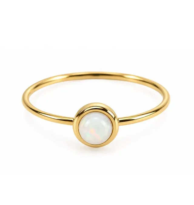 Wos Tea ring hvidguld tynd stålring