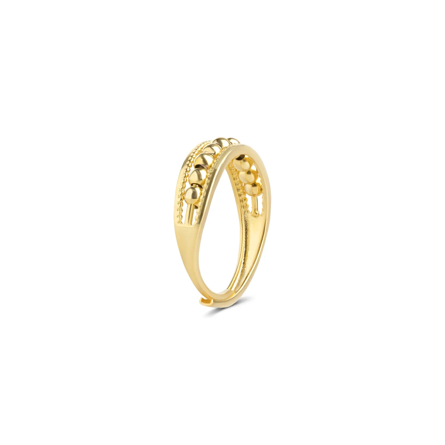 TIMI OF SWEDEN Maggie struktur ring justerbar guld