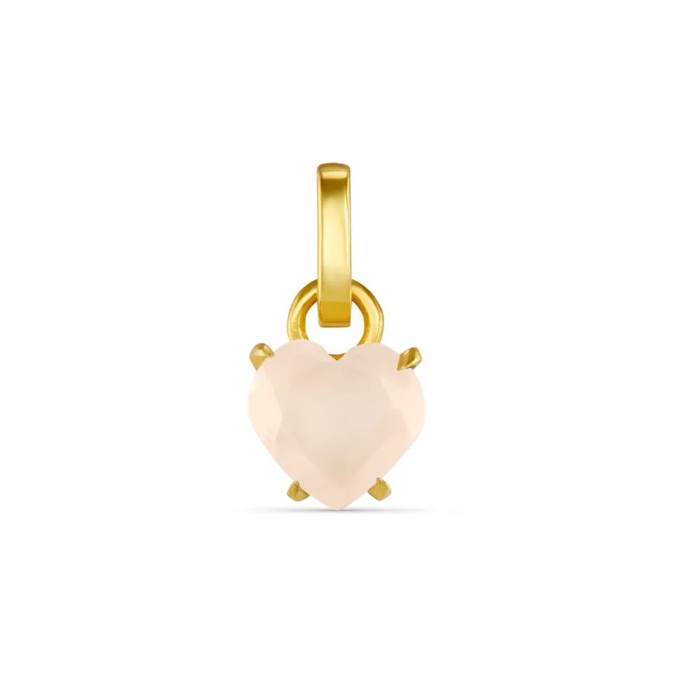 Orelia LUXE Heart Crystal charm rosa forgyldt