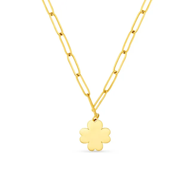 Orelia LUXE Polished Clover halskæde guld kløver
