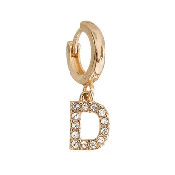TIMI OF SWEDEN Crystal Letter hoop ørering forgyldt