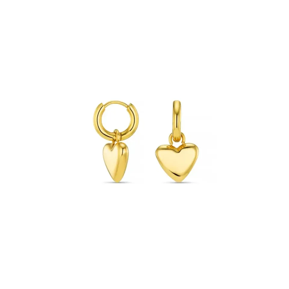 Orelia LUXE Heart Charm Micro Hoop øreringe guld hjerte
