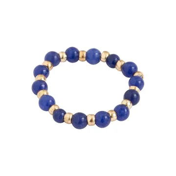 TIMI OF SWEDEN Stone and Bead ring forgyldt sten