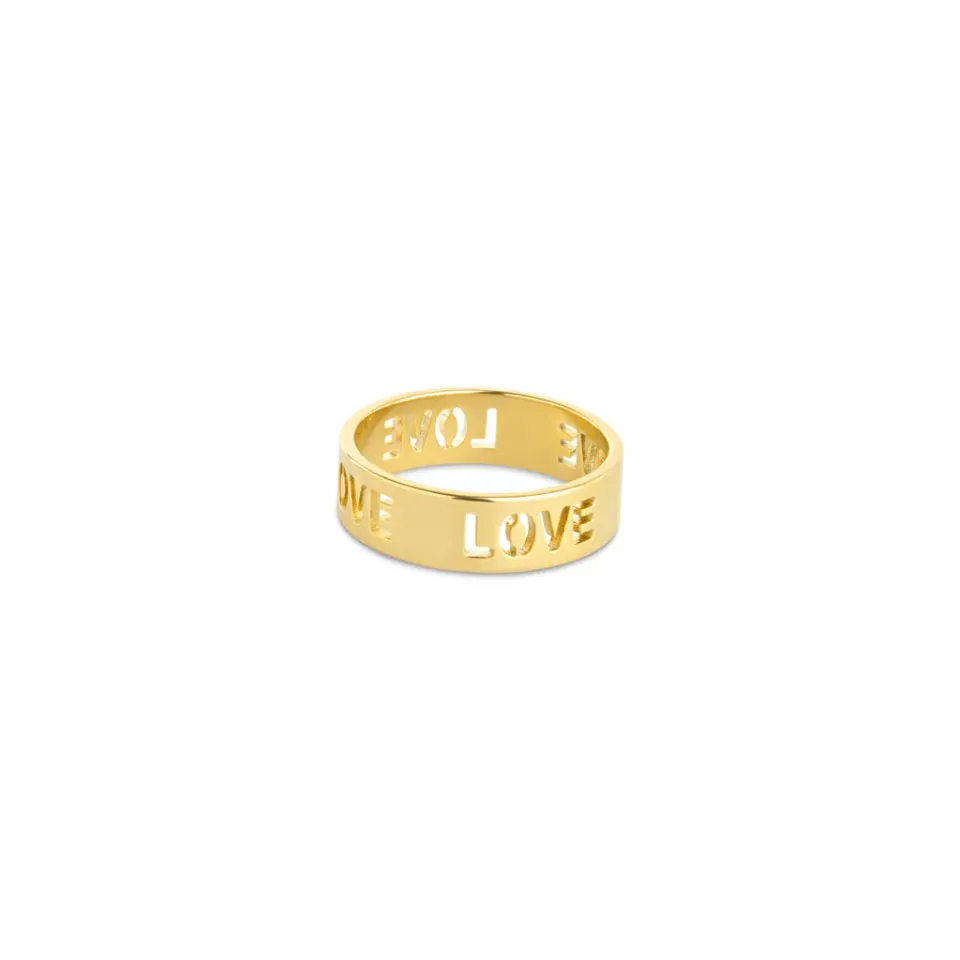 TIMI OF SWEDEN Jive love letter ring rustfrit stål guld