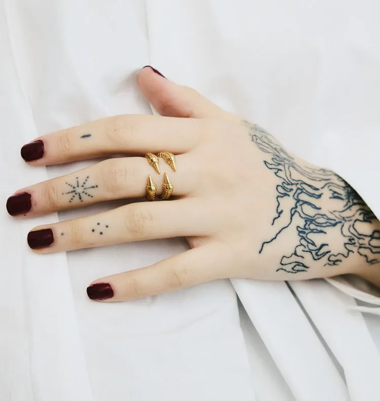 Wos Up Nasta ring forgyldt klo guld