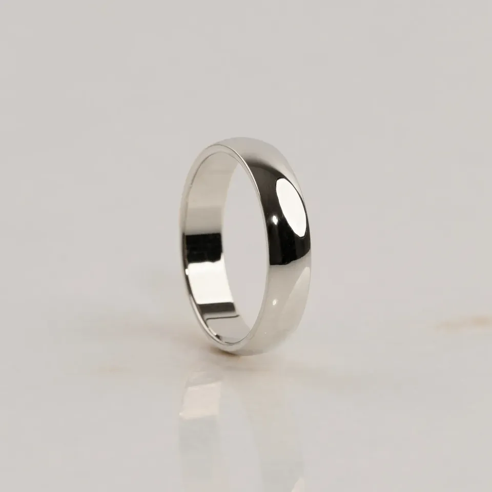 Sisi Copenhagen Classic D-Profil vielsesring hvidguld 5 mm