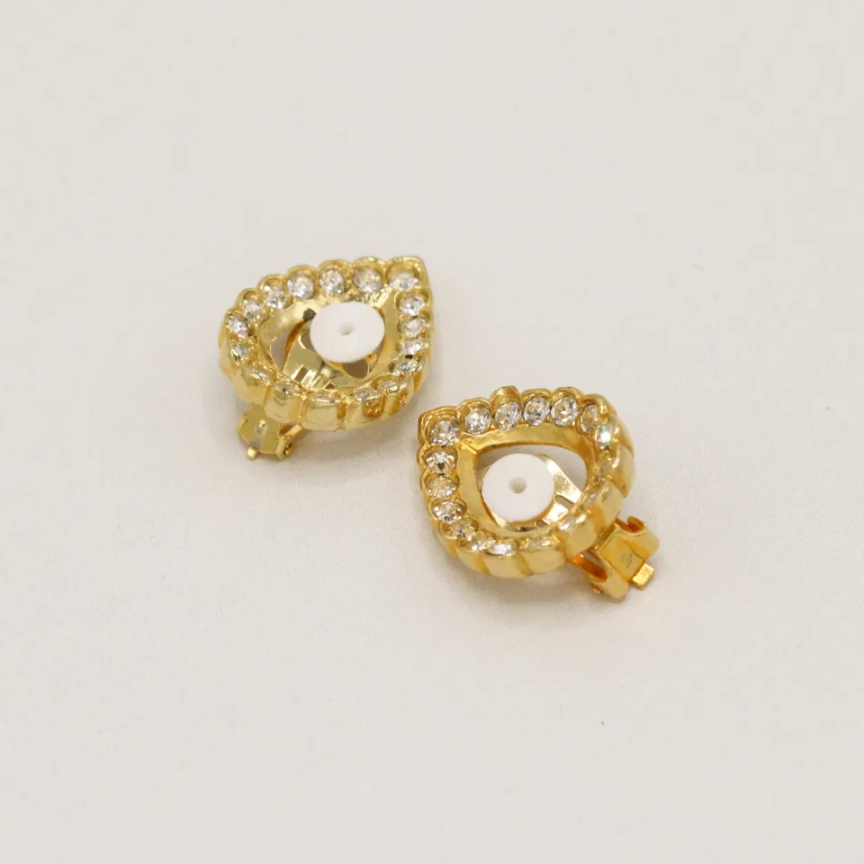Orelia Vintage Open Drop Crystal clip-on øreringe guld krystal