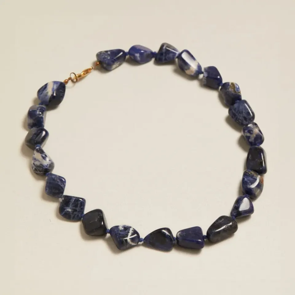 Orelia Vintage Sodalite halskæde blå perler